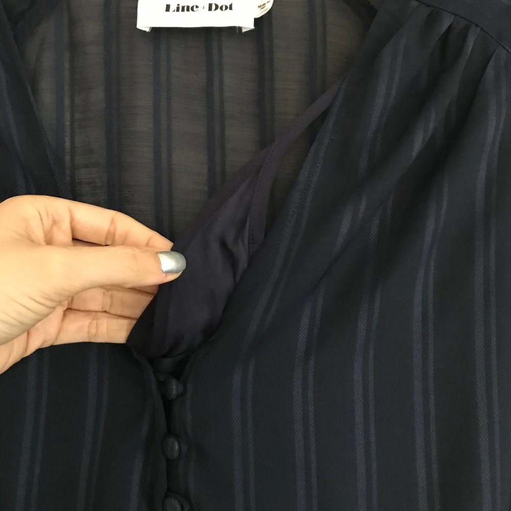 Line + Dot Long Sleeve Tiered Dress M - Picture 8 of 10